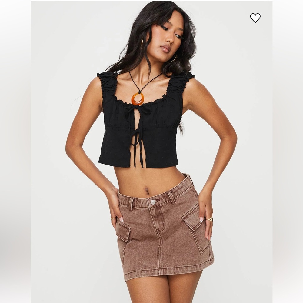 Princess Polly - Zakai Cargo Denim Mini Skirt Brown - Picture 2 of 6